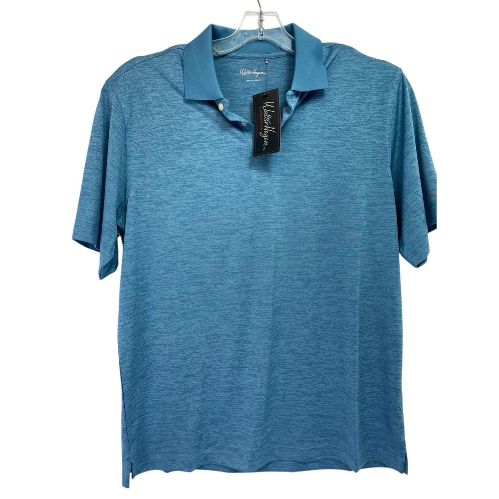 Walter Hagen Essentials Men's Sz Large Blue Golf Polo Shirt (Y43) NEW!!